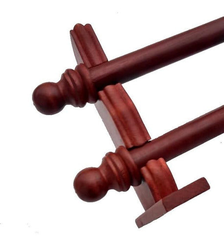 Double Wooden Curtain Rod Kit 2.80m 22mm 0