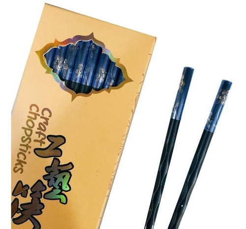 Reusable Sushi Chopsticks (Blue) x 10 Pairs 1