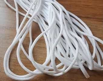 Elastic White Face Mask Cord 3mm x 100m Very Stretchy 0