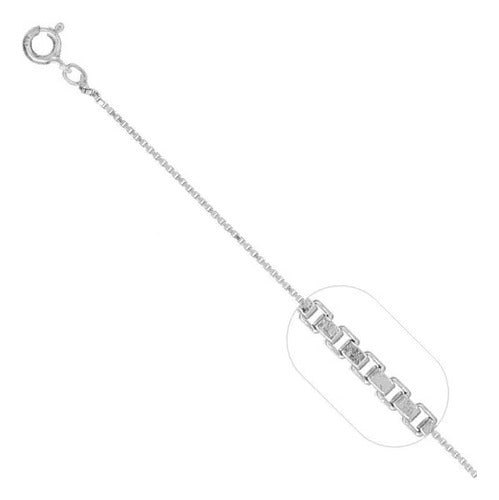 925 Italian Silver Venetian 45cm Fine Chain Necklace with Gift Box 1