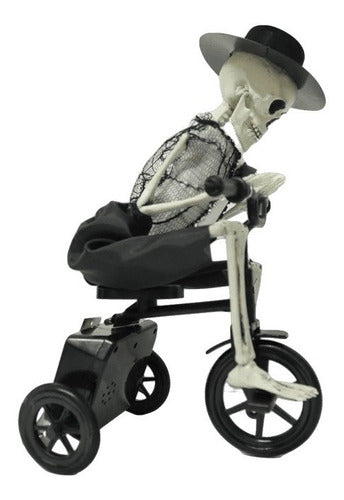 Halloween Skeleton on Bicycle with Sound Decoration Toy 4