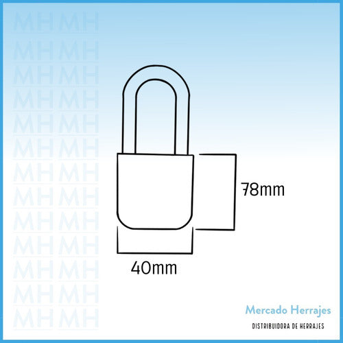 Reinforced Double Shackle Padlock 40mm with Double Key 1