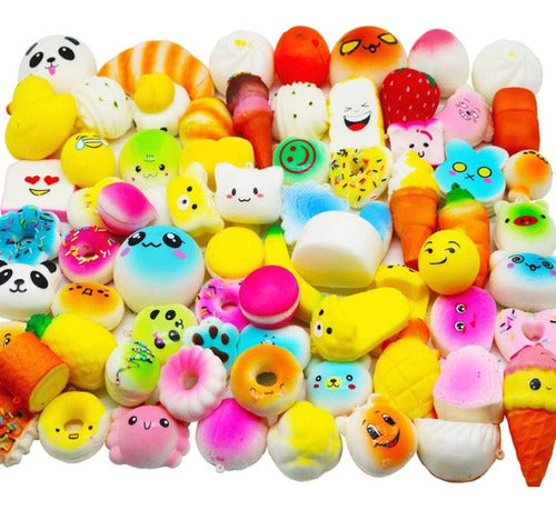 6 Squishy Mochi Food Keychains Toy Piñata Souvenir Pack 3