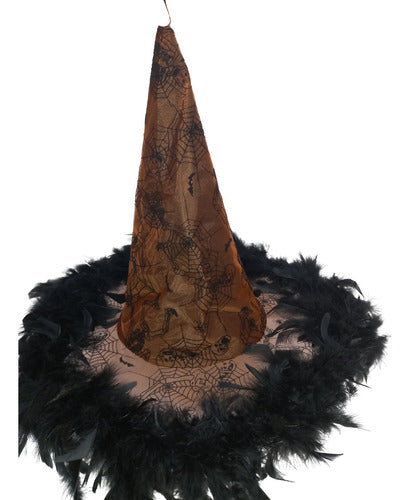 Witch Hat with Feathers Fancy Dress Party C1551 0