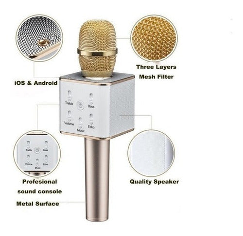 Wireless Bluetooth Karaoke Microphone Speaker + Case **The Best** 7