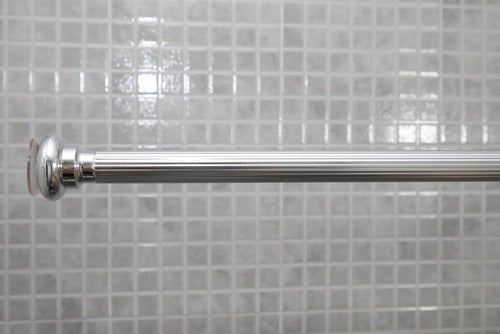 Extendable Shower Curtain Rod 1 to 2 Meters Striped Silver/Golden 2