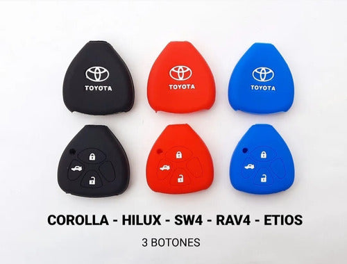 Silicone Key Cover Case for Toyota Hilux - Etios 3 Buttons 0