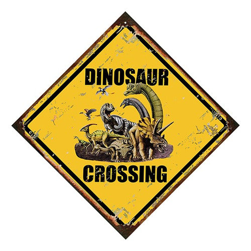 Metal Plate Dinosaur Kids Teenagers Beware Dino 0