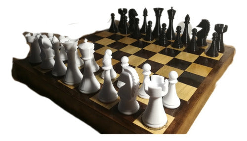 Handcrafted Wooden Chess Board with 3D Pieces 0