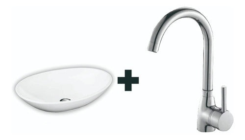 Basic Bathroom Set: Monocomando Faucet and Onix Basin 0