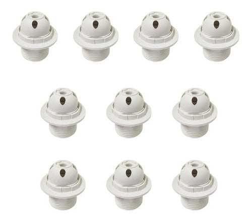 Pack of 10 Double-Ring Lamp Holders with External Thread 0