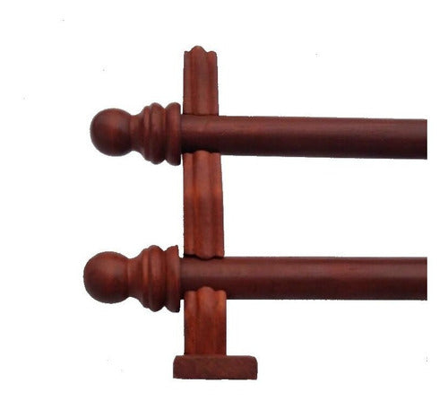 Double Wooden Curtain Rod Kit 2.80m 22mm 1