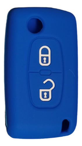Silicone Key Cover for Peugeot 207 GTI - 3008 Blue 0