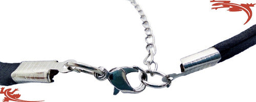 Leather Necklace with 3cm Metal Pendant, 52cm Long, 1 Unit 2