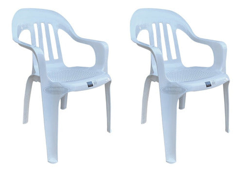 Reinforced Plastic Chair 125kg Stackable Ideal for Garden x 2 Units 0