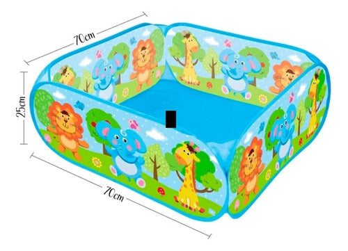 Foldable Square Playpen for Babies 70 x 70 with 50 Balls 3