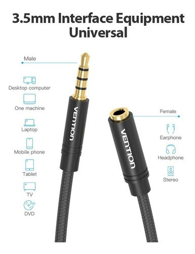 Vention 3.5mm Audio Extension Cable 1.5M Headphone Aux Cord Adapter 6