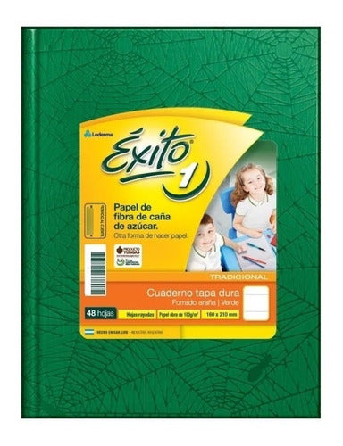 Pack of 5 Éxito E1 Hardcover Notebook 48 Sheets Spider Web Green Ruled 0