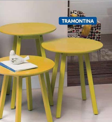 Tramontina Living White Round Coffee Table 50cm D 65cm H 4