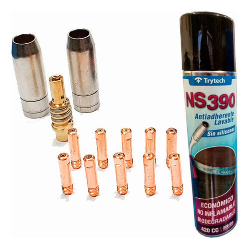 MIG Torch Consumables Kit 150 - MB15 + Aero. Non-stick 0