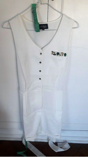 Women's White Jumpsuit with Shorts and Stones Bow - Size M-L by Zoa Grows 1