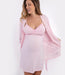 Maternity Nursing Nightgown with Removable Cup Lace Detail Pink 5
