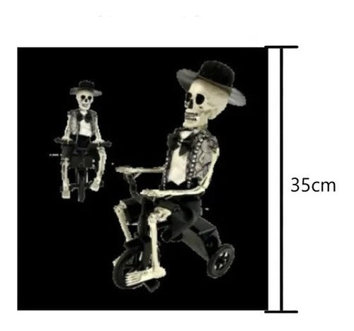 Halloween Skeleton on Bicycle with Sound Decoration Toy 3