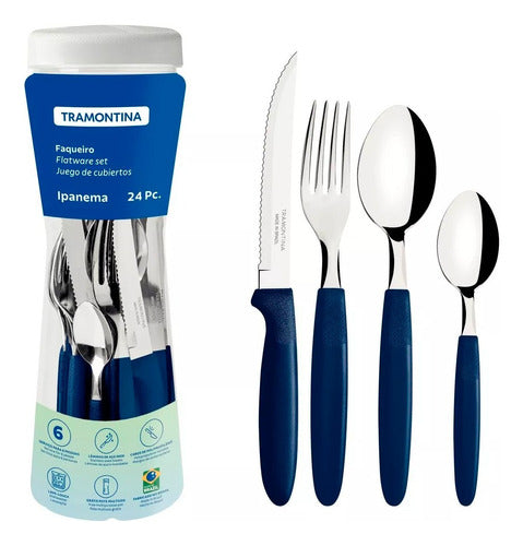 Tramontina Ipanema 24-Piece Cutlery Set in Plastic Pot 1