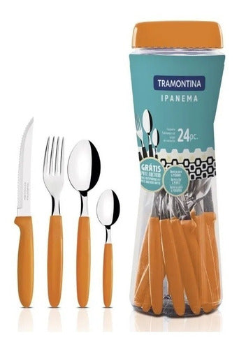 Tramontina Ipanema 24-Piece Cutlery Set in Plastic Pot 19