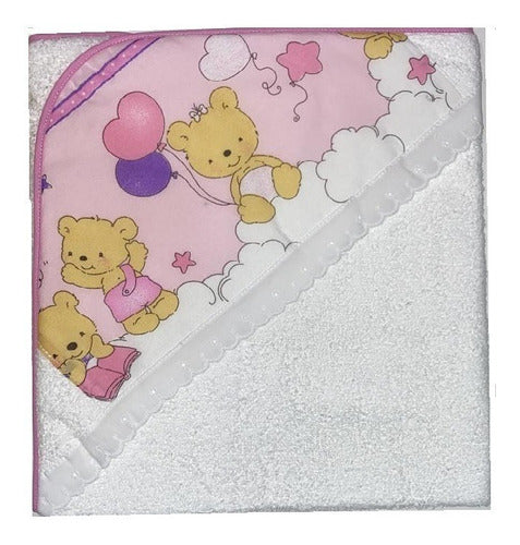 Babyta Baby Hooded Towel with Print - Blanco Atid 0