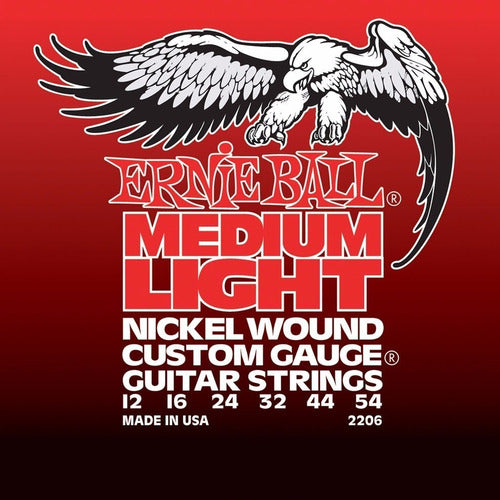 Ernie Ball Medium Light Nickel Wound Guitar Strings EB2206 012-054 0