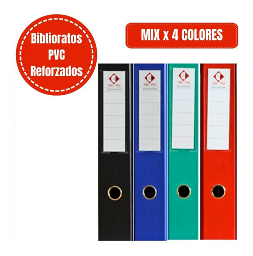 Premium PVC Oficio Size Ring Binders Mix Pack of 4 Colors 1