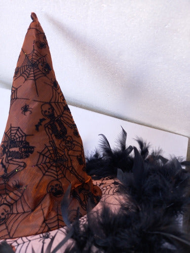 Witch Hat with Feathers Fancy Dress Party C1551 4