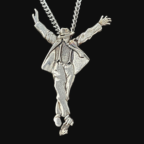 Michael Jackson Silver Pendant 3.5 cm Steel Chain Art 645 1