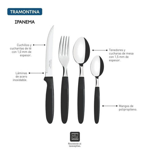 Tramontina Ipanema 24-Piece Cutlery Set in Plastic Pot 34