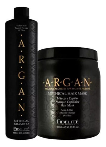 Argan Mythical Hair Mask + Shampoo Kit Nutrition 1000g 0