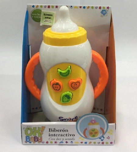 Interactive Baby Bottle with Light and Sound Yellow - Ok Baby 0