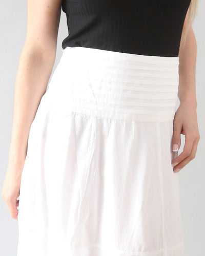 Plain Long Skirt with Pleats in Waistband Cotton Spiga 31 #4412 3