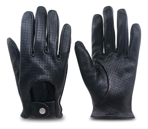 Zluxurq Full Mesh Leather Driving Gloves for Women 0