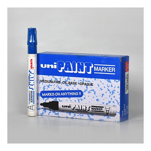 Uni-ball Uni Paint PX-20 Oil-Based Enamel Paint Marker Blue Color Box of 12 0