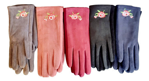 Women's Winter Warm Suede Gloves Wholesale Pack of 6 Units 0