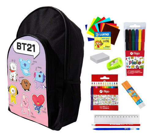Super Combo Backpack + Bts K-pop School Supplies #225 0