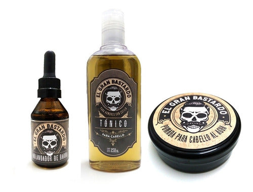 Beard and Hair Care Kit with Tonic, Balm, and Oil by El Gran Bastardo 0