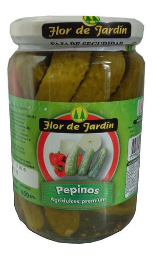 Premium Sweet and Sour Gherkins Flor de Jardín - Gluten Free - 650g 0