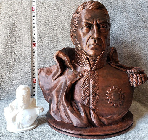 General José San Martín 3D Bust, 32 cm Height. Premium Quality! 1