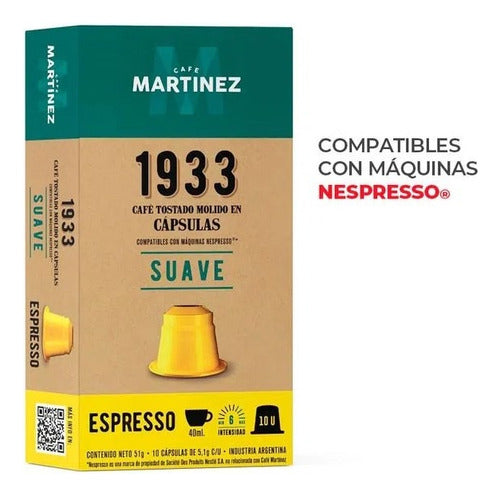 Café Martínez Capsules, Smooth Espresso X30u Compatible with Nespresso Machines 1