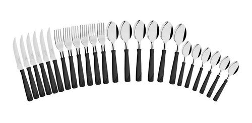 24-Piece Tramontina New Kolor Black Cutlery Set 0