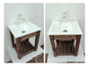 Rustic Pine Wall-mounted Vanity 40cm with Towel Bar + Basin + White Faucet C 2