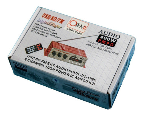 Ophyr Digital Stereo Hi-Fi Audio Power Amplifier USB SD 12V Motorcycle + Remote Control 1