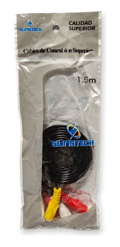 Pack of 12 Sunstech RCA Audio & Video Stereo Cables - 1.5m Wholesale 2